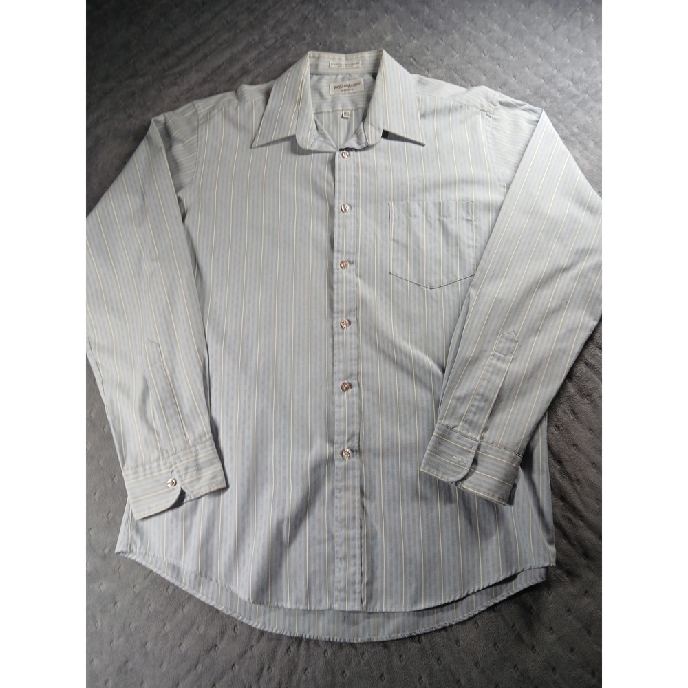 💥 GRAIL! VTG Yves Saint Laurent Striped Dress Shirt YSL 90s LUXURY 🔥